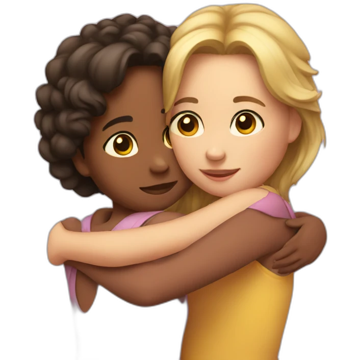 2 girls hugging emoji