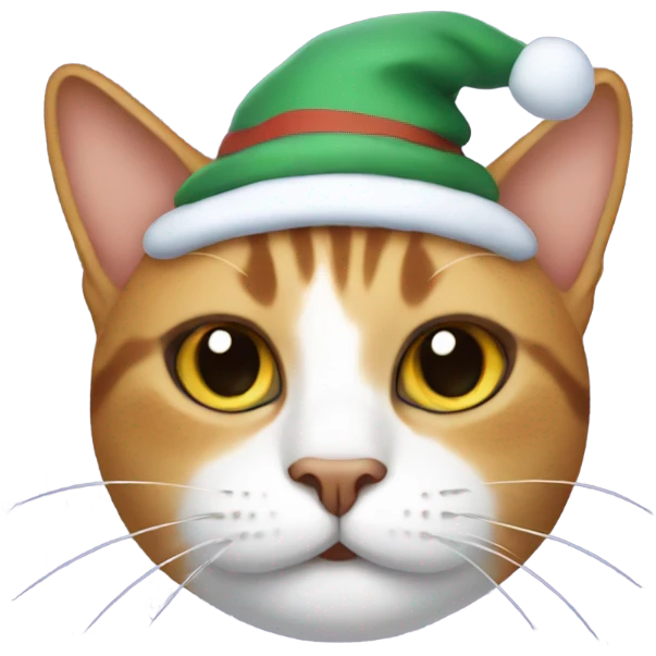 Cat wearing a snowman hat emoji