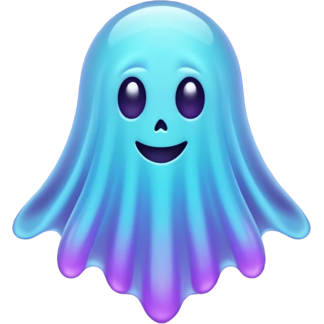 glitter cian and purple ghost no face emoji