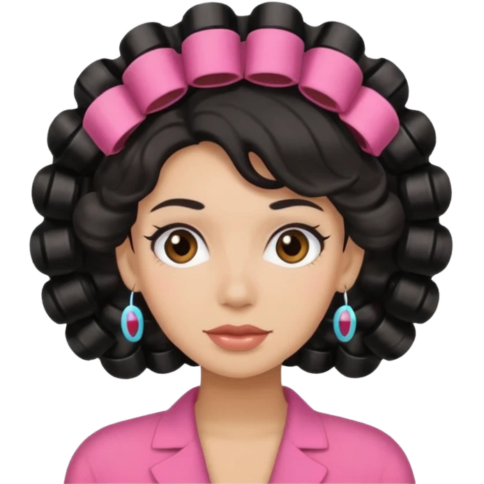hair with hair rollers emoji