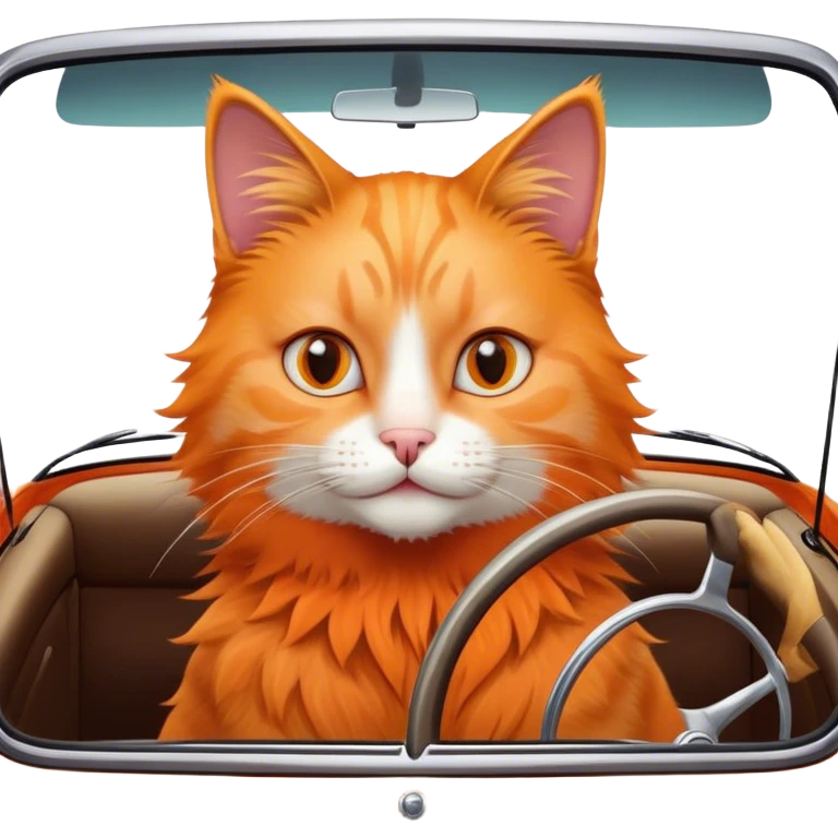 Cat in car emoji