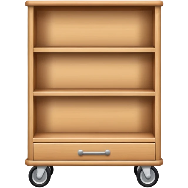 short wide bookshelf on wheels emoji