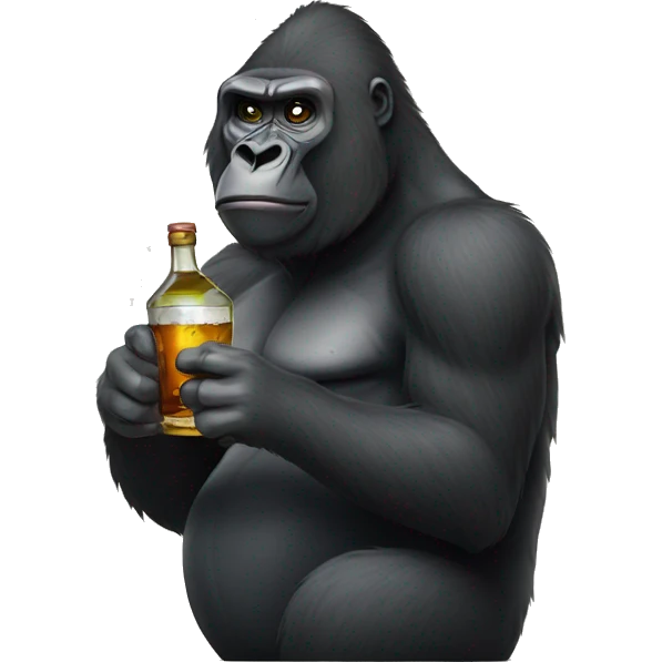 Gorilla drinking liquor emoji