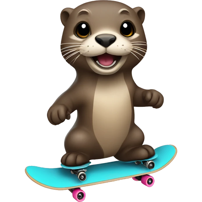 otter skate boarding emoji