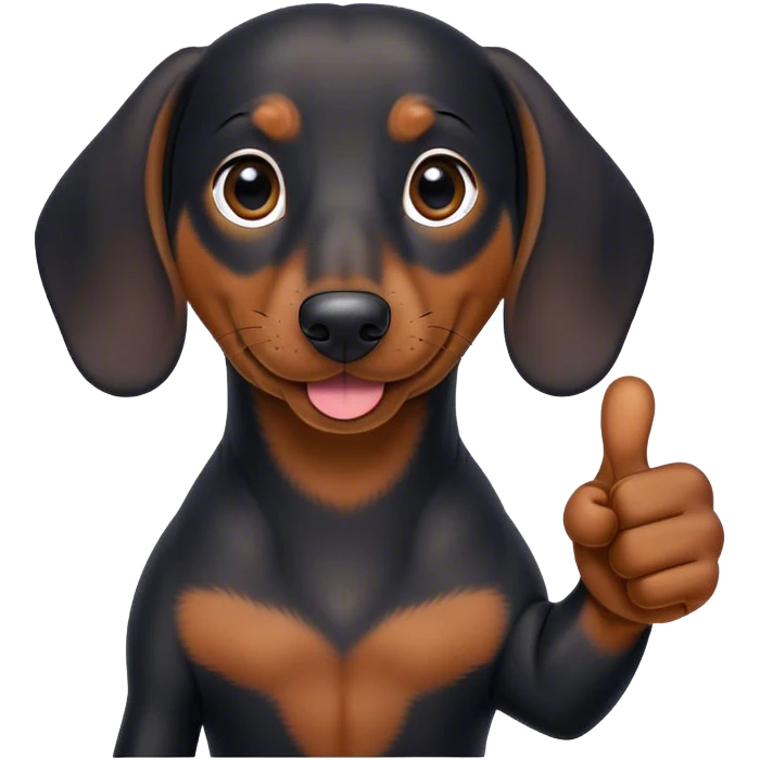 black dashound thumbs up emoji