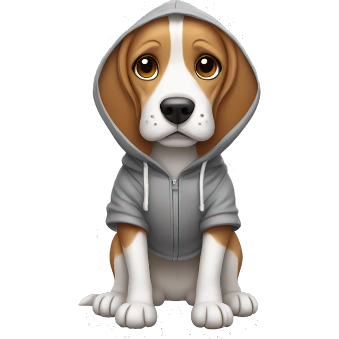 Beagle dog wearing a hoodie  emoji