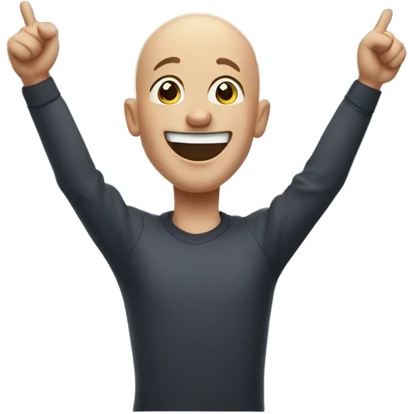 Bald man excited emoji