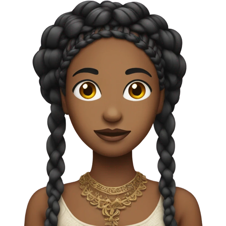 Black queen with braids emoji