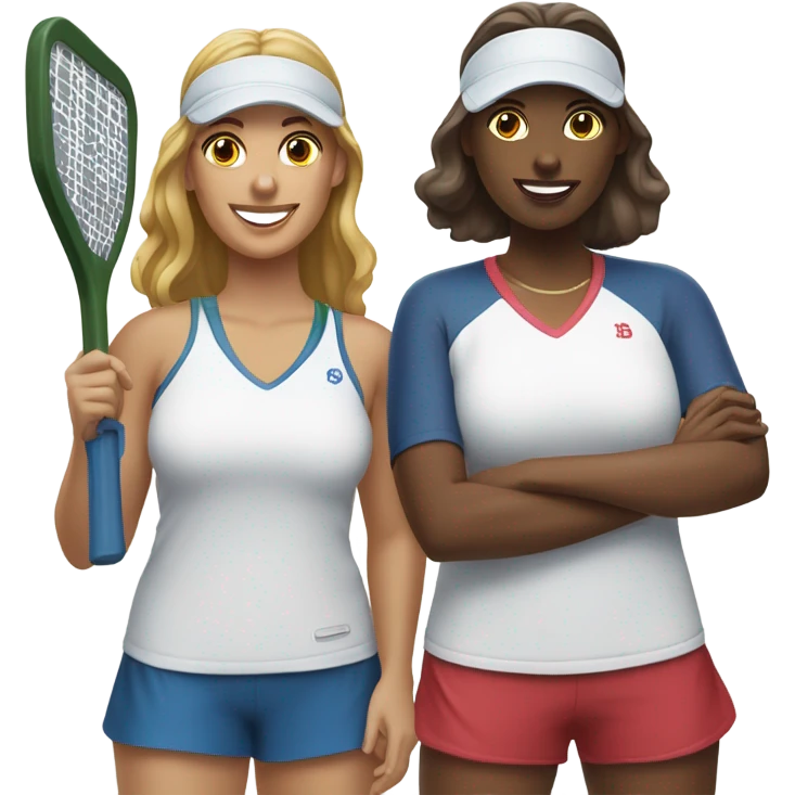 2 women playing pickleball  emoji