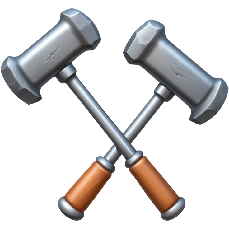 croisement de 2 marteaux (en mode duel, qui des deux va gagner) emoji