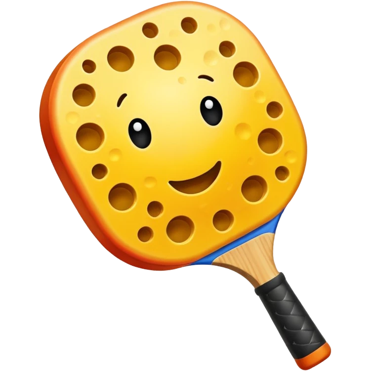 A colorful pickleball emoji