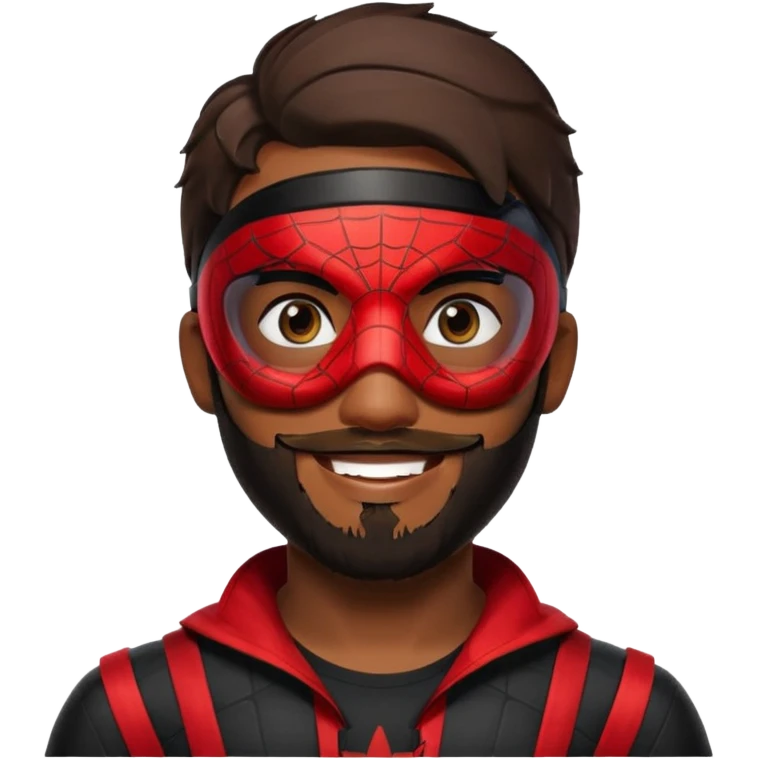 Miles Morales with beard, eye mask, low fade emoji