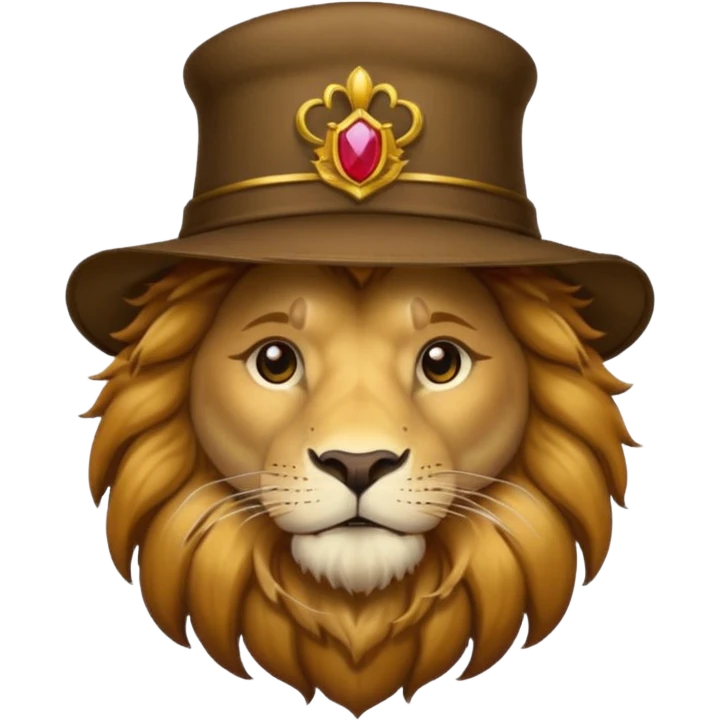 lion wearing hat emoji