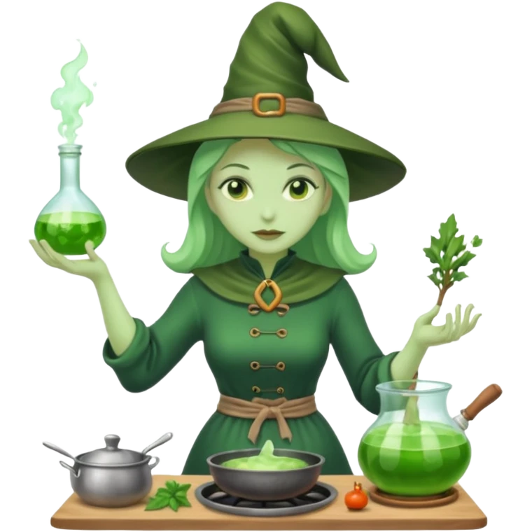 green witch cooking potion emoji