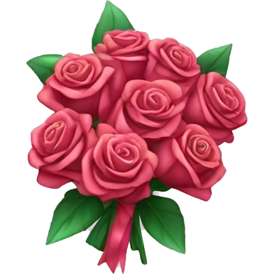 glittery bouguet of roses emoji