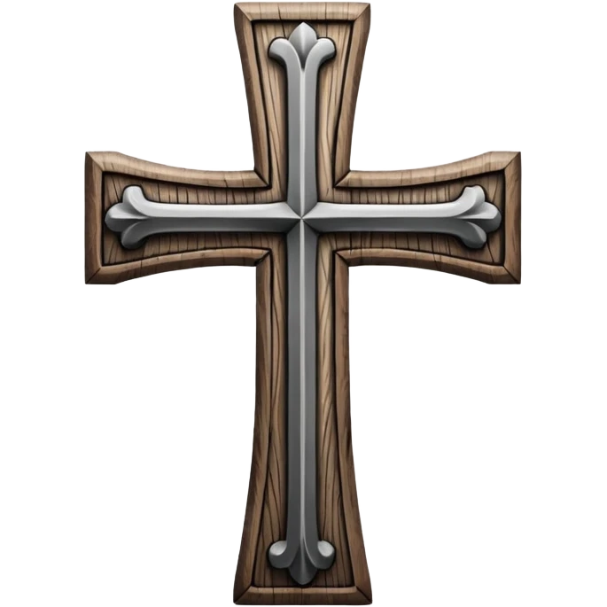 a black and white detailed cross emoji