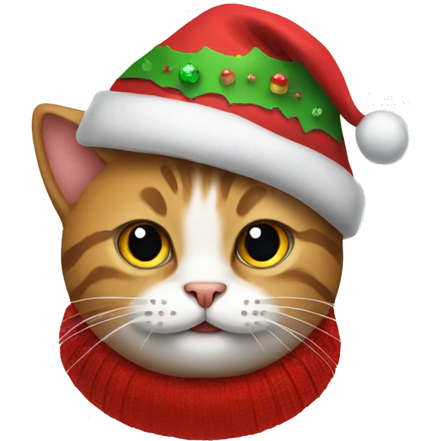 cat wearing a christmas hat  emoji