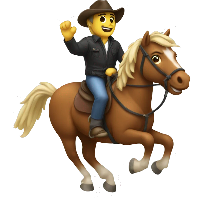 man riding a pony emoji