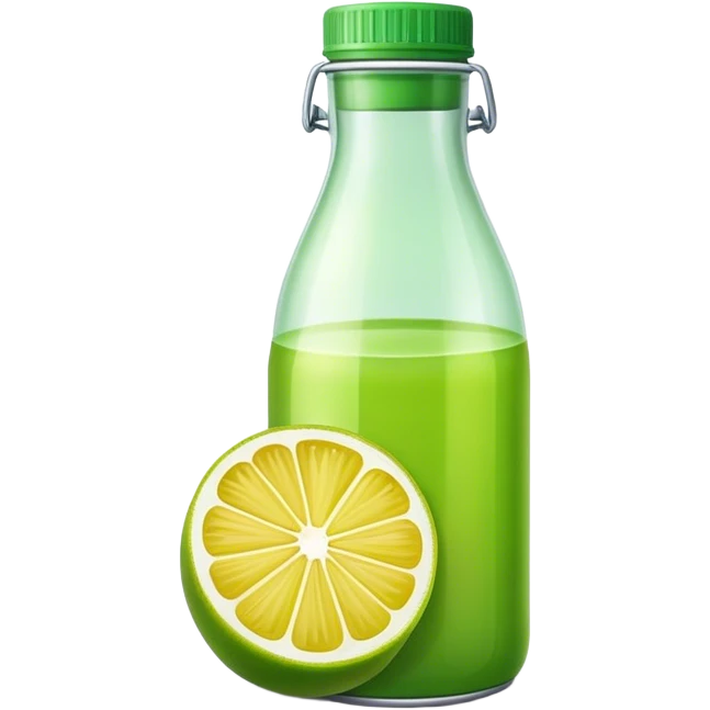 Bottle green lemon juice emoji