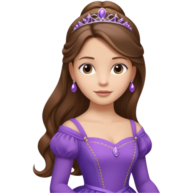 princess sofia the first with long hair with high ponytail emoji