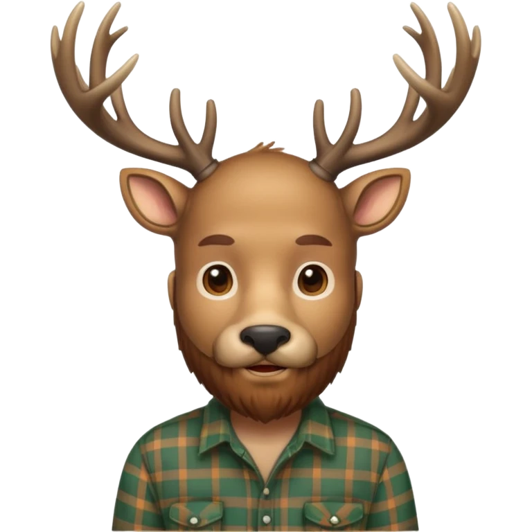 bearded deer with shirt emoji