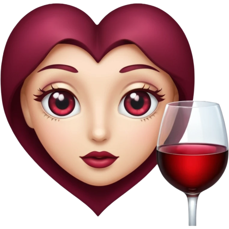 😍的心心眼 變成🍷 emoji