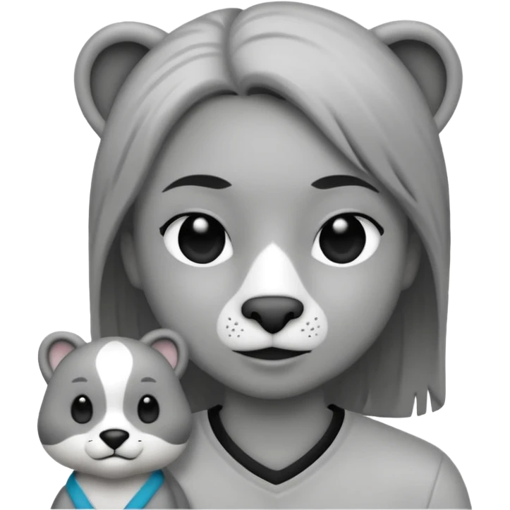 열정적인, 멋있는, 동물을 좋아하는 (흑백 회색조) emoji