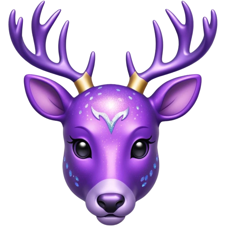 glitter purple deer emoji