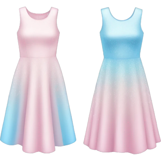 sparkly light pink and light blue dress emoji
