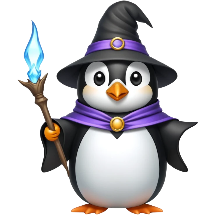 penguin wizard casting a spell emoji