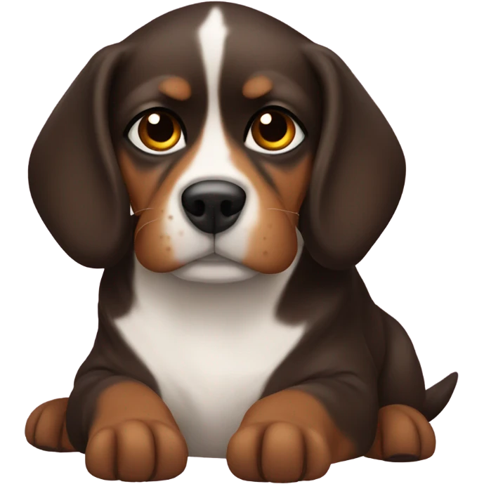 Brow dog resting indoors peacefully emoji