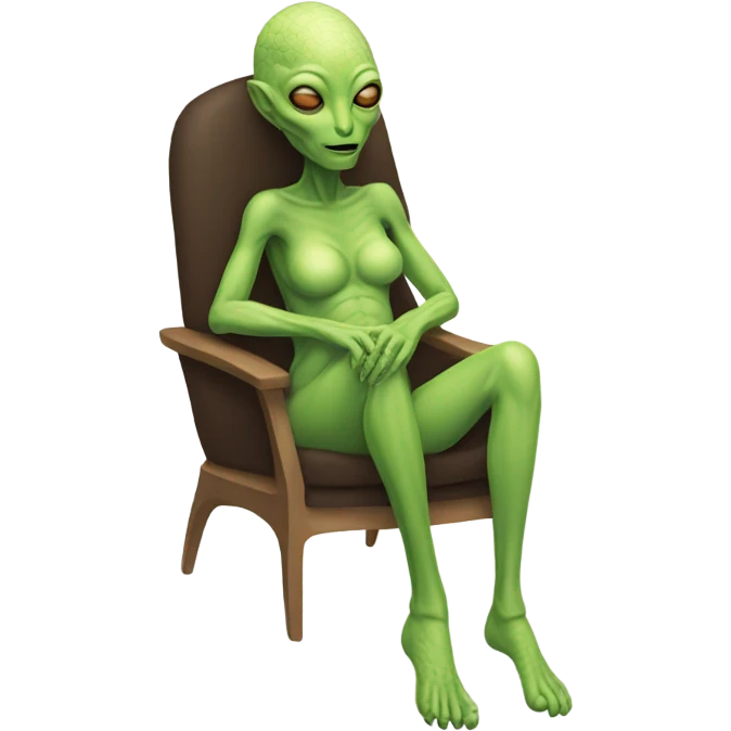 a Reptilian alien woman, full body, sleeping emoji