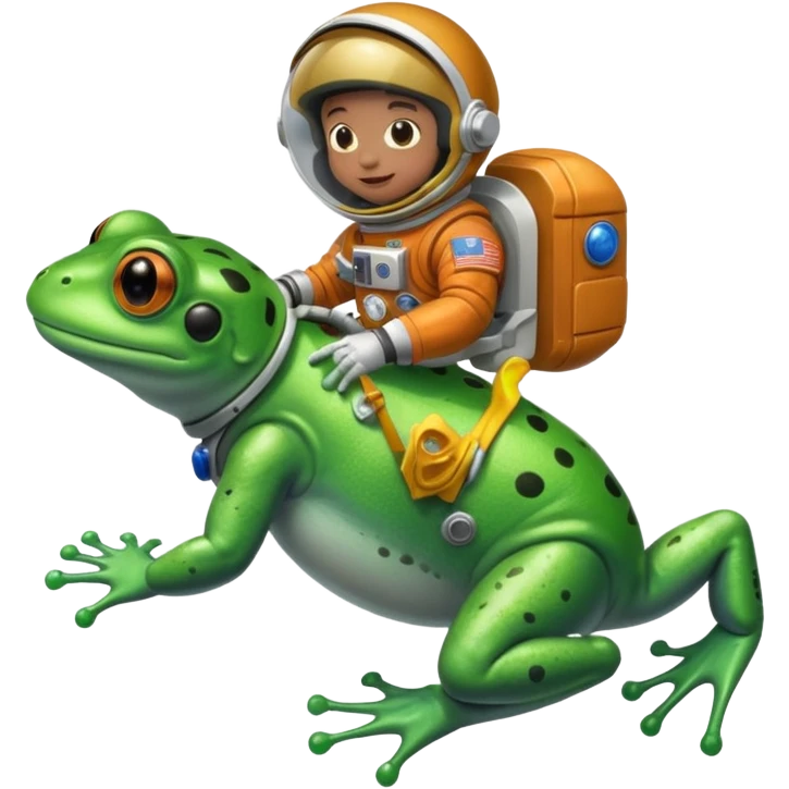 Astronaut riding frog emoji