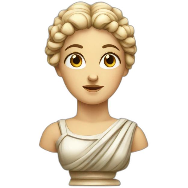 female greek statue cartoon style emoji