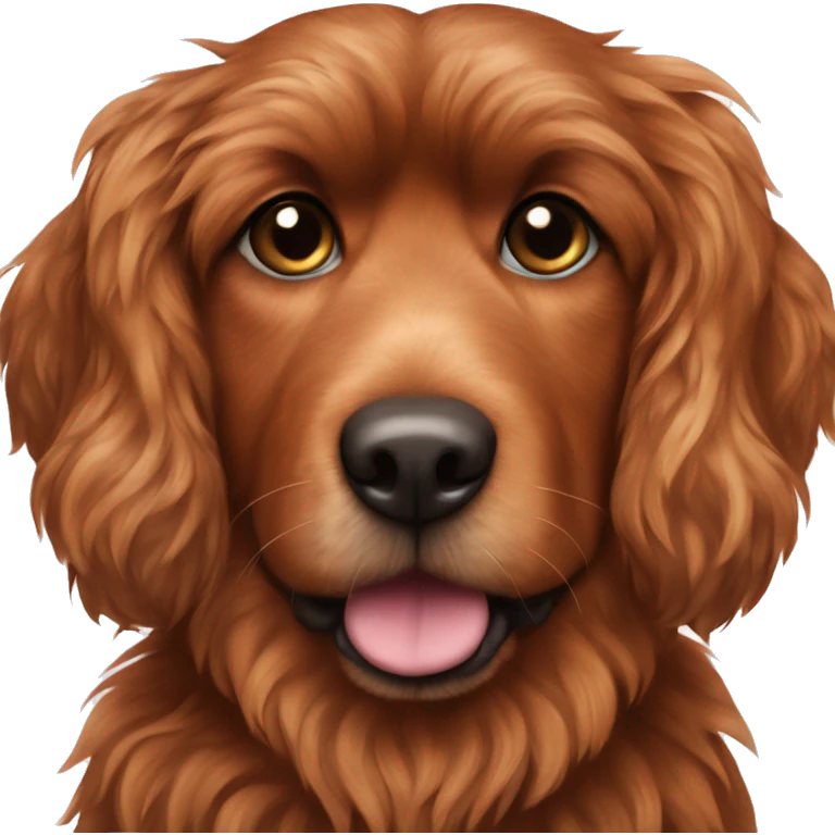 Red Brindle fluffy dog with brindle fur pointed ears  emoji