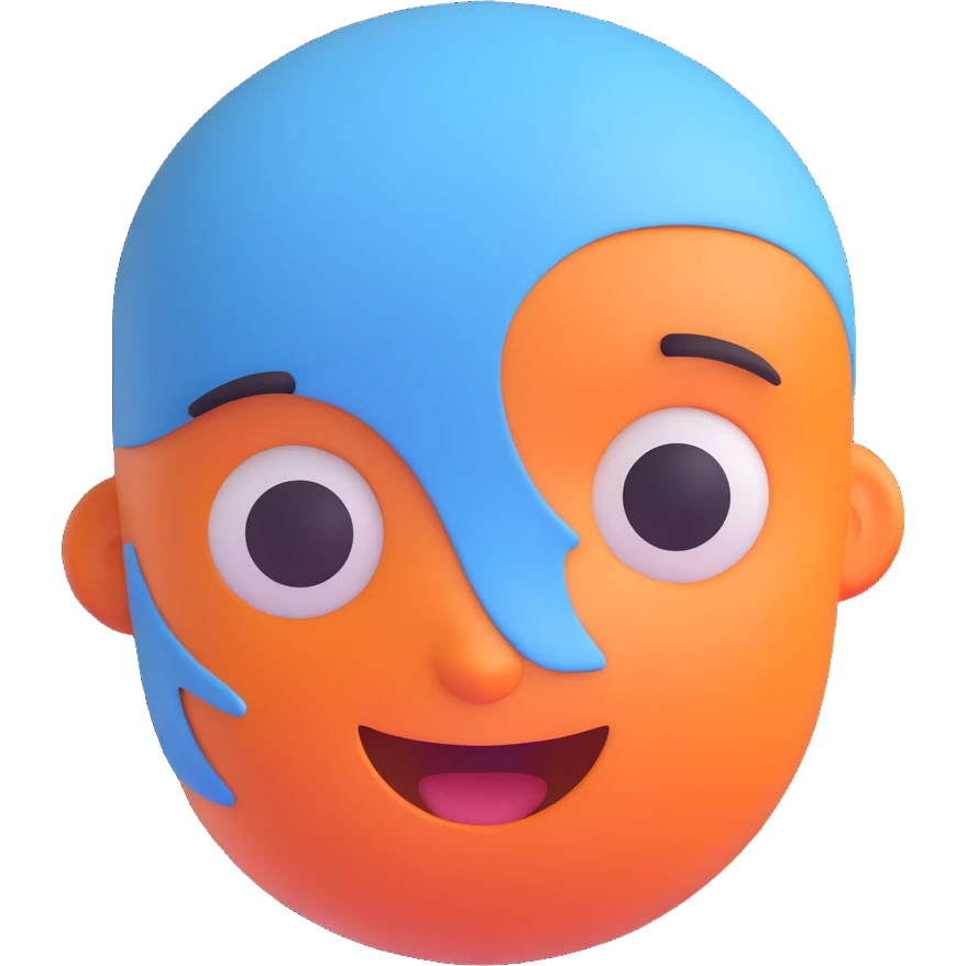blue avatar emoji with a friendly expression emoji