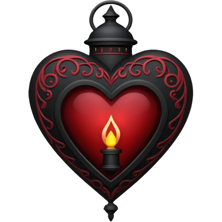 goth themed heart with a dark lantern emoji