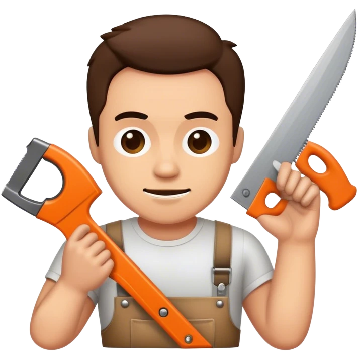man using a handsaw emoji