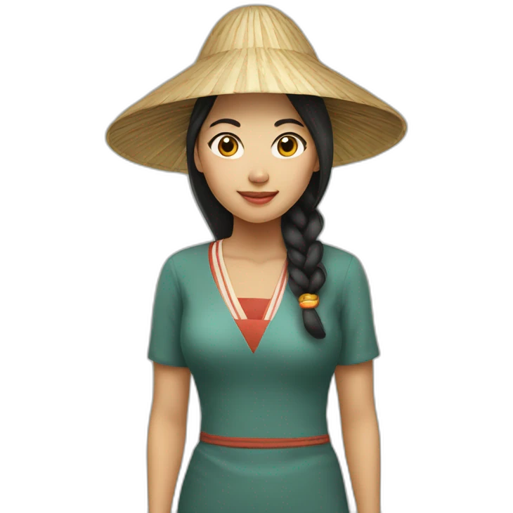 vietnam woman wearing asian hat emoji