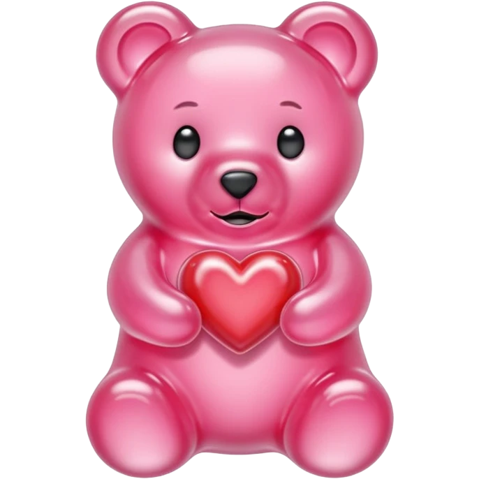 transparent pink gummy bear heart pink pastel  emoji