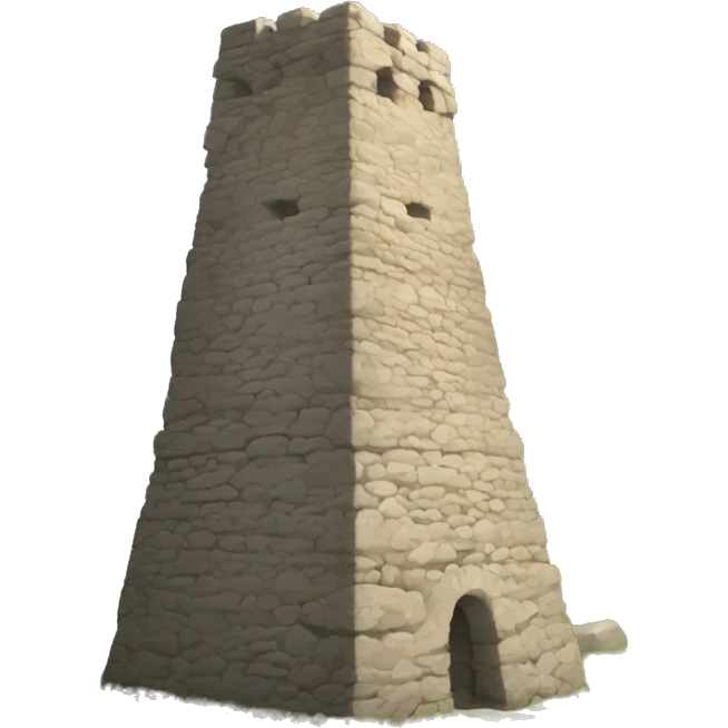 A stone tower, typical of the ancient ingush fortifications with ezdel symbol. emoji