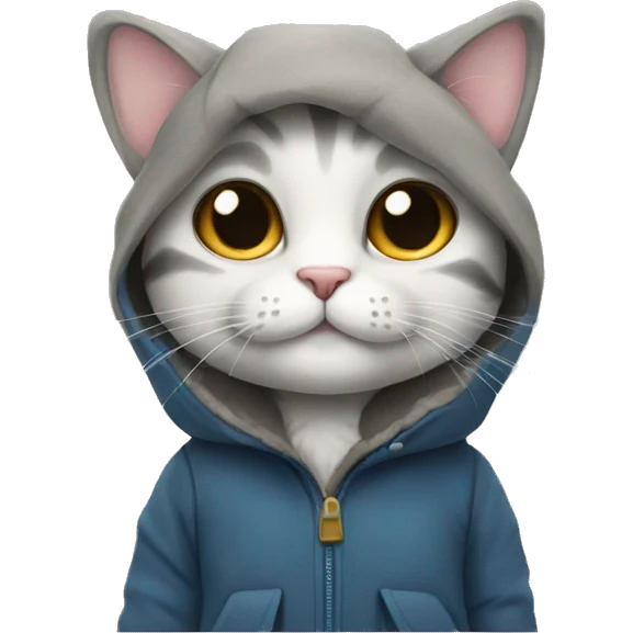 Cat wearing a winter coat emoji