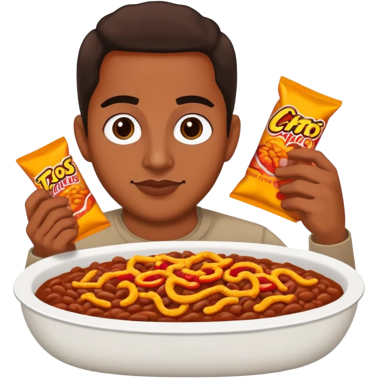 Ash Trevino with bean dip and hot cheetos  emoji