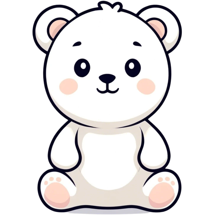 Adorable white teddy bear  emoji
