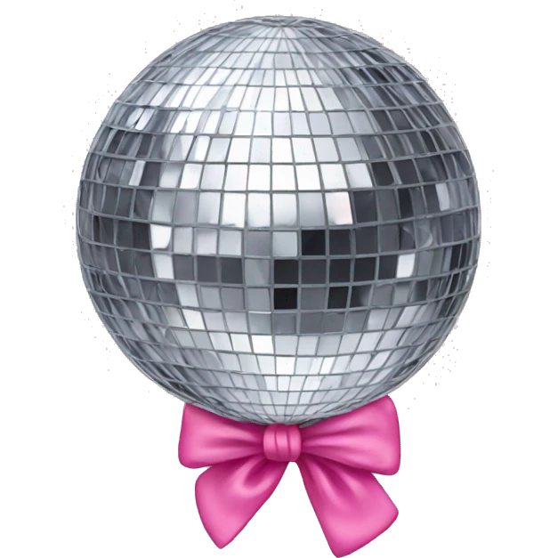disco ball with pink bow emoji