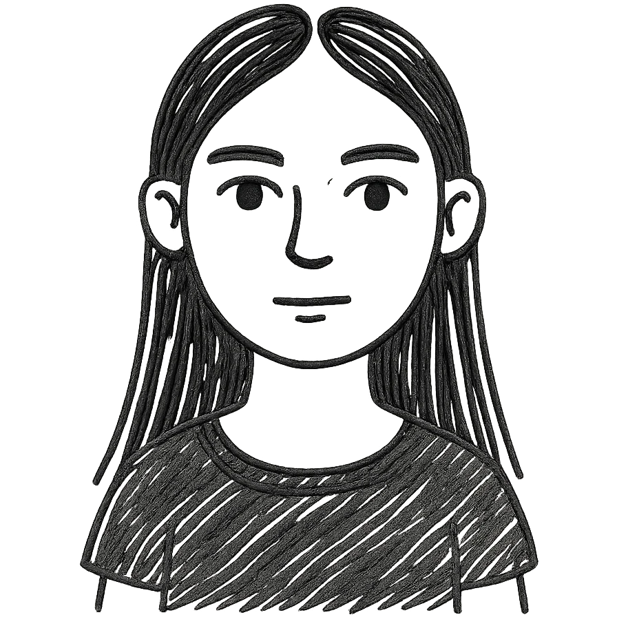 white girl, black long straight hair, brown eyes, dark eyebrows, small lips, black t-shirt emoji