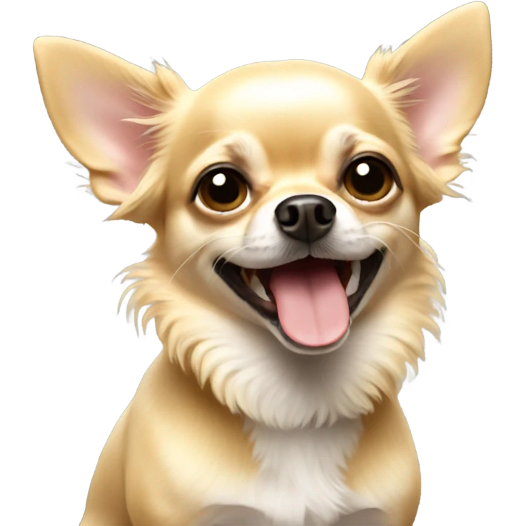 Blond chihuahua happy emoji