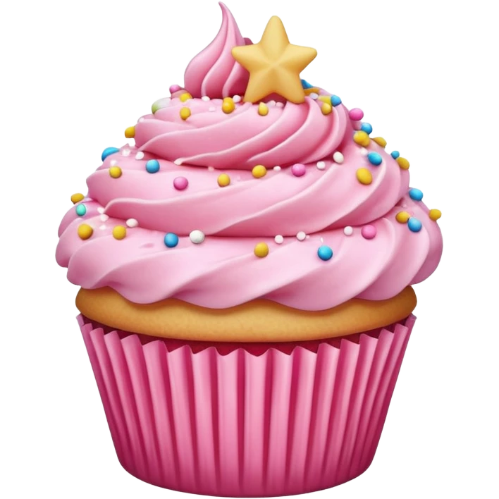 Cupcake with pink icing emoji