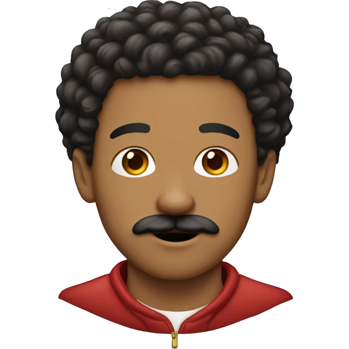 Lightskin man with mustache with red golden doodle emoji
