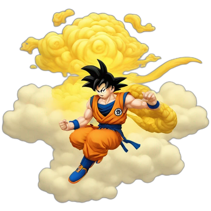 goku on his yellow flying cloud emoji